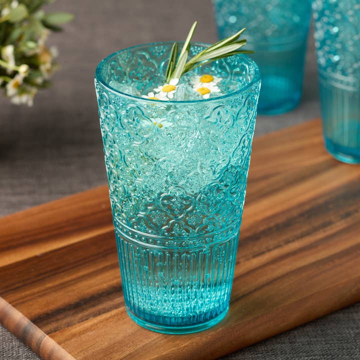 Certified International - Wholesale Drinking Glass/Cup - Victoria Aqua Acrylic Ice Tea Glass 22 oz.
