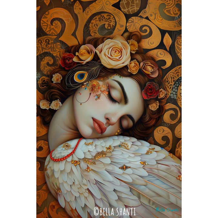 "Alkonost Angel Bird of Eden" wall healing ART CANVAS PRINT for wholesale by Bella's Miracle Shop