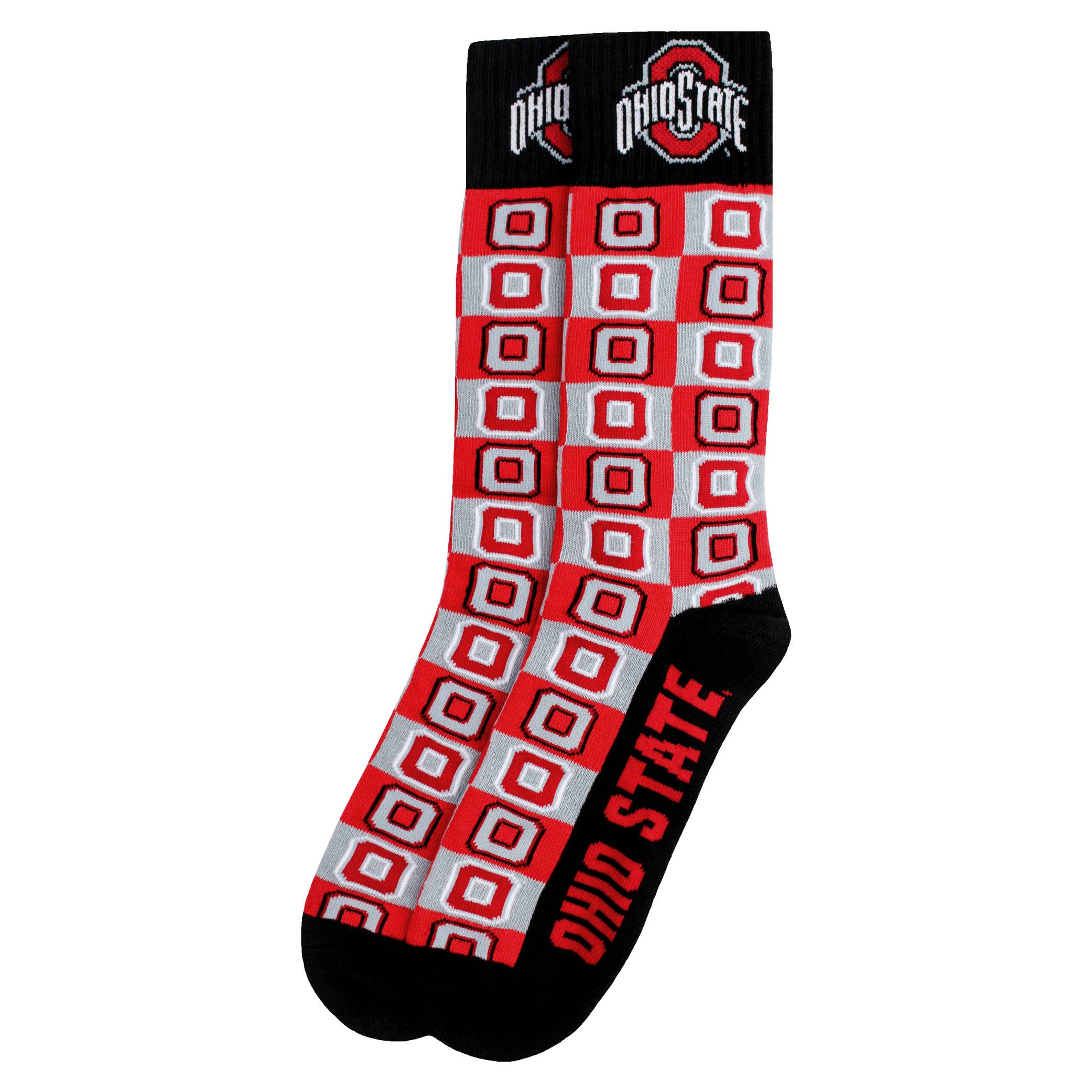 Donegal Bay - Wholesale Socks - Unisex - Ohio State Buckeyes Checkerboard Dress Socks0