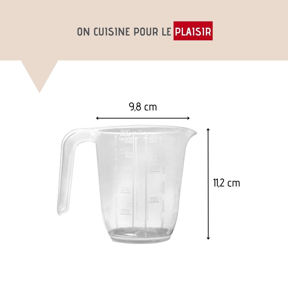 Fackelmann - Wholesale Measuring Cup - Basic 500 ml transparent plastic measuring cup2