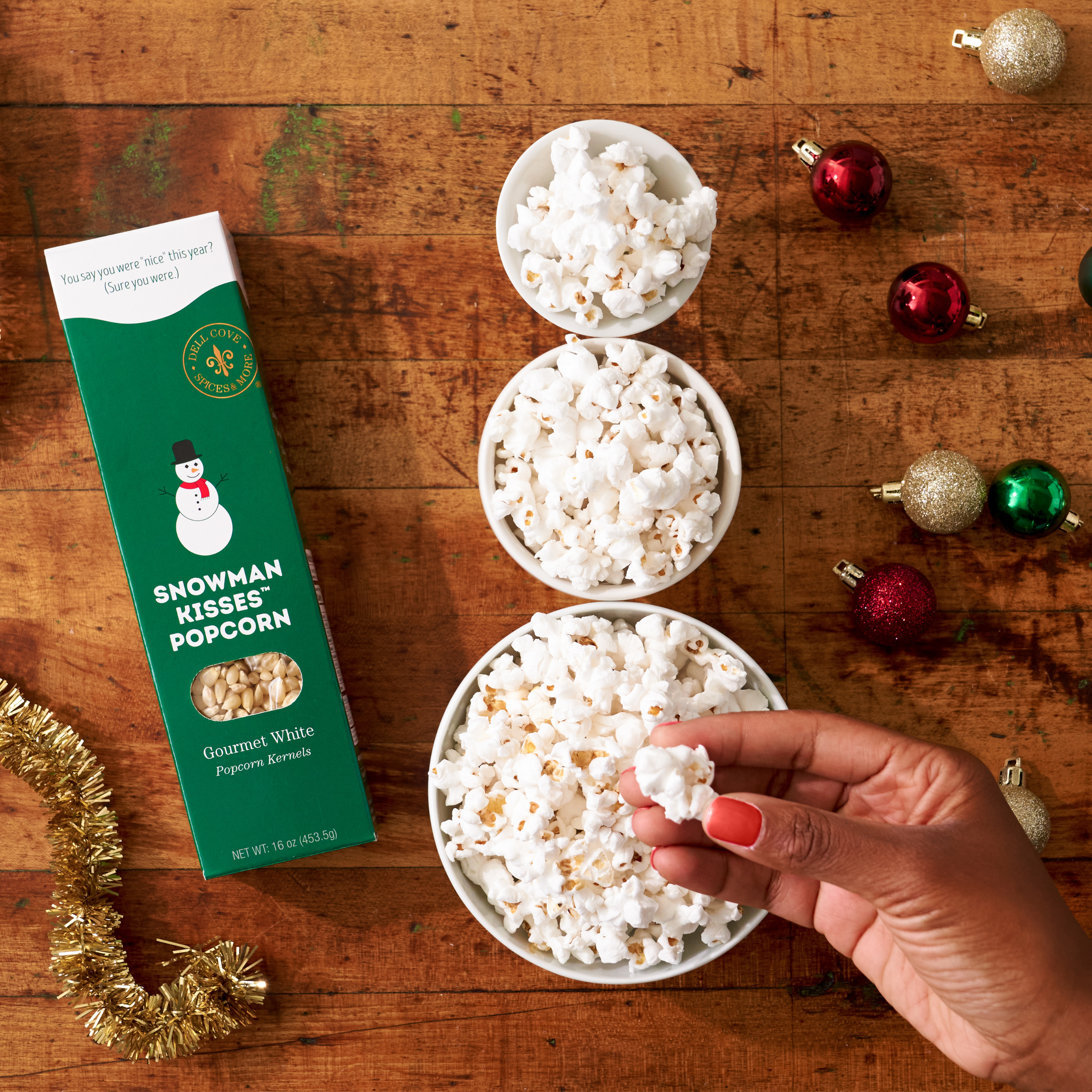 Dell Cove Spices & More Co. - Venta al por mayor Palomitas de maíz - Set de regalo de palomitas de maíz navideñas, caja de palomitas7