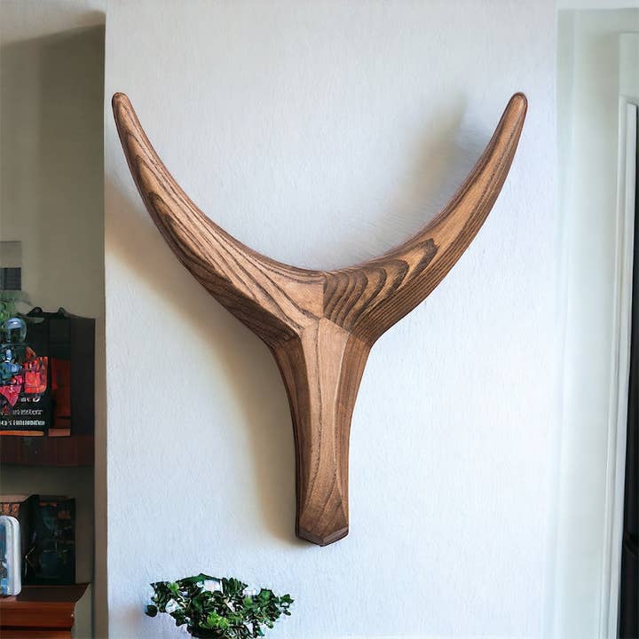 The African Home Goods - Wholesale Wall Accent - Nguni Head Animal Head Wall Decor| Handmade Farmhouse Decor - Gunsmoke4