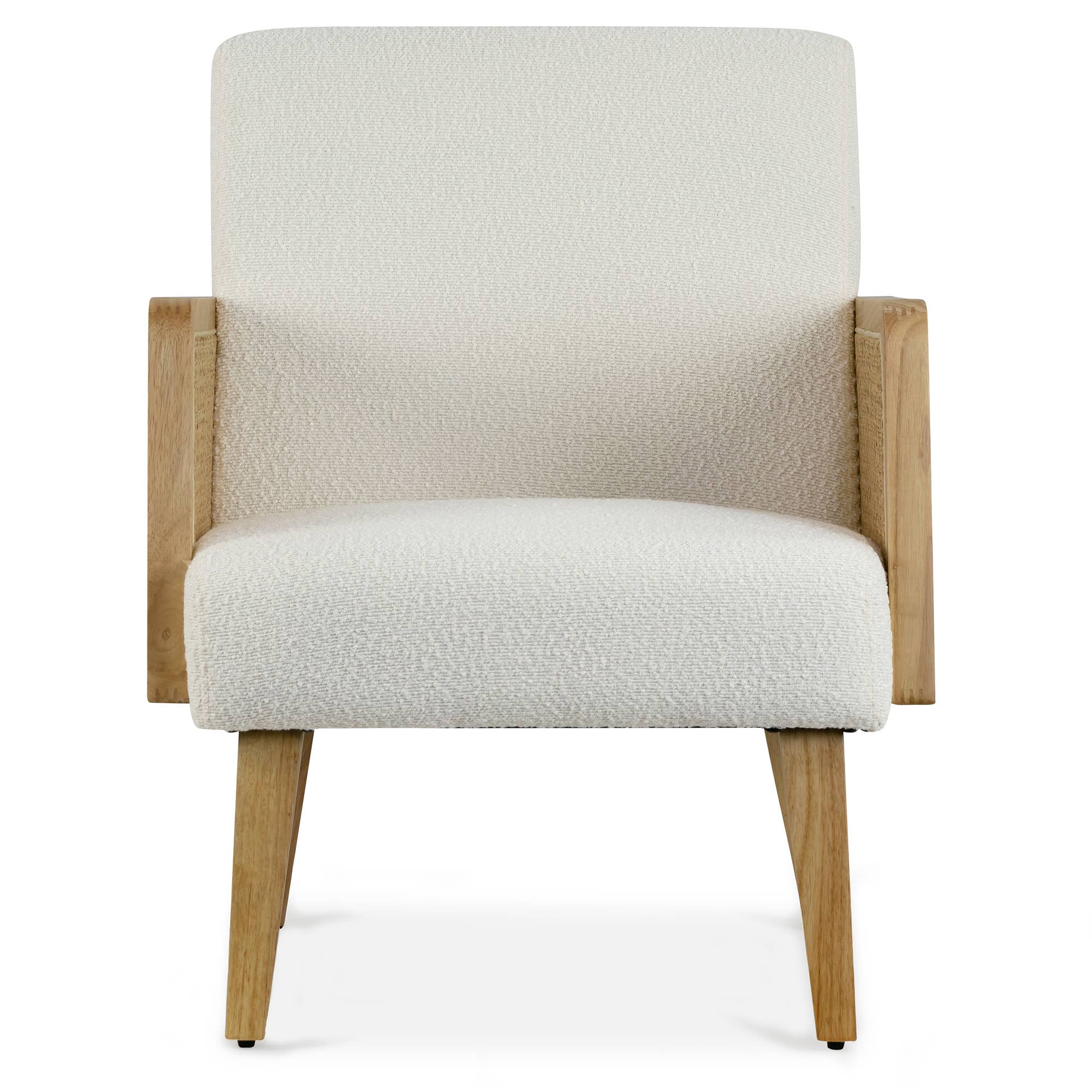 Glamour Home - Wholesale Chair - Ayaki White Woven Accent Chair with Rattan Arms3