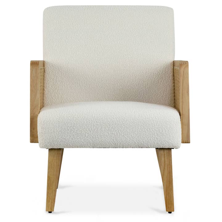 Glamour Home - Wholesale Chair - Ayaki White Woven Accent Chair with Rattan Arms3