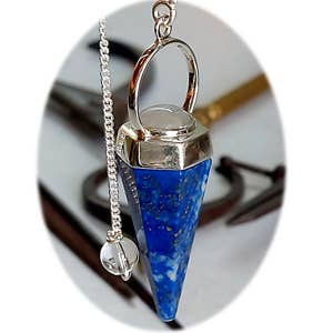 Faceted Sterling Pendulum - Lapis & Moonstone for wholesale by Crystal Earth Sterling