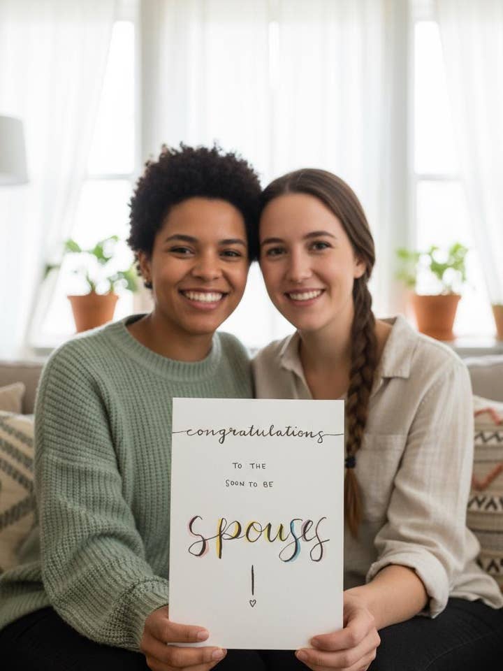 Félicitations aux futurs époux carte pour la vente par Modern Affection Prints