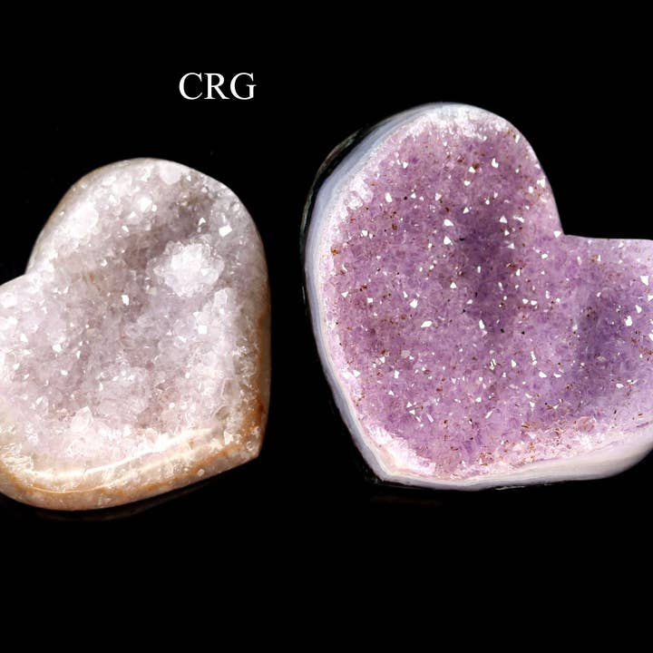 Crystal River Gems LLC - Vendita all'ingrosso Pietra/cristallo spirituale - Lotto da 2 kg - Cuore color ametista, con bordi lucidi, 750 g/1 k0