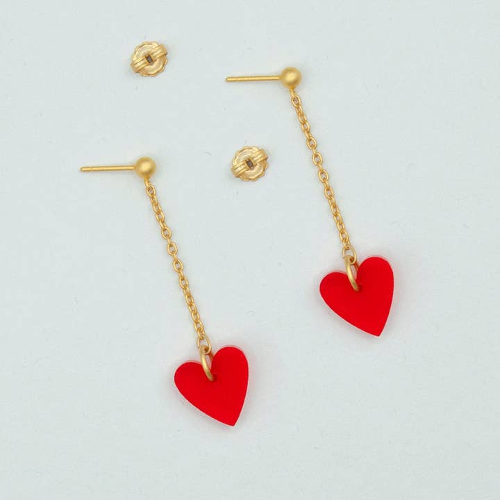 Pendientes Rojos Boom Boom para venta al por mayor de Materia Rica ☀️