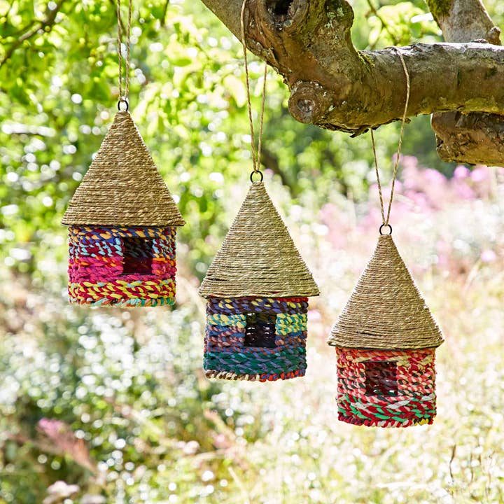 The Paper High Gift Company Limited - Wholesale Bird House - Octagonal Recycled Cotton Birdhouse - Handmade