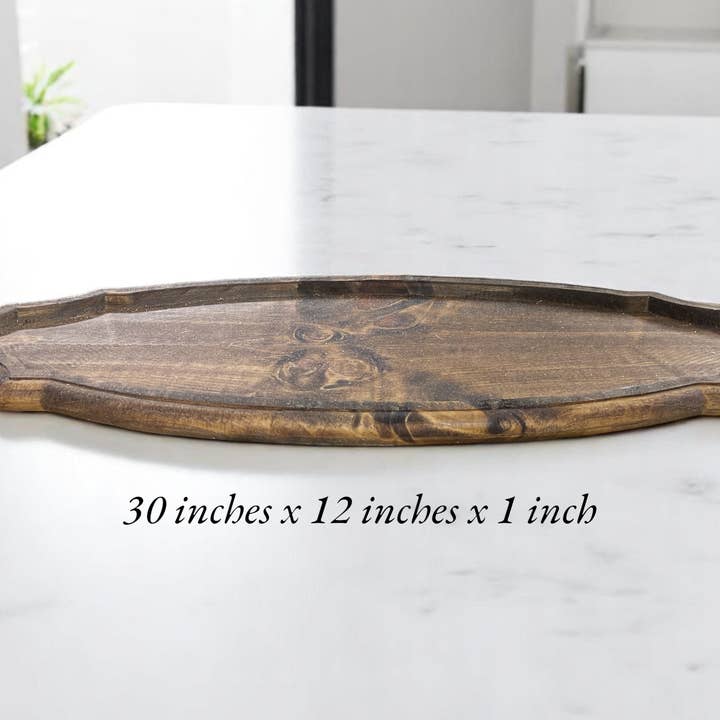Rustic Haven Decor - Wholesale Decorative Tray - Scallop wood tray