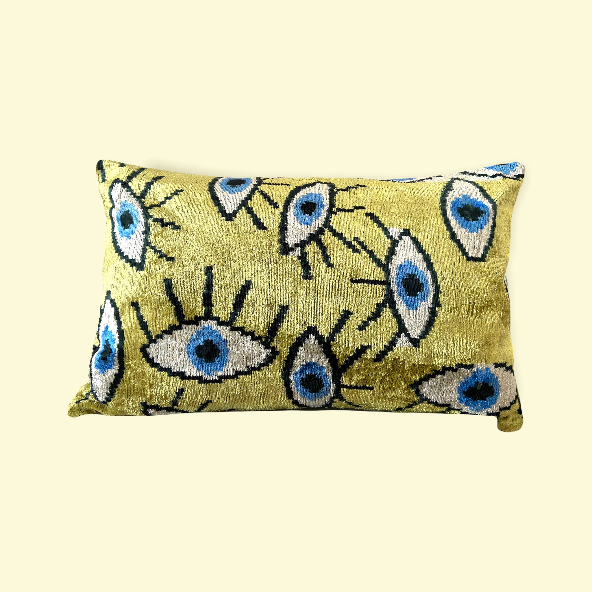 Ikat Atelier – wholesale Dekorativ kudde – Ikat Yellow Eyes Pillow, Ikat Throw, Ikat Kudde, Ikat Home