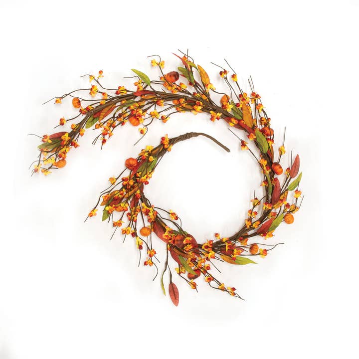 Barnyard Bittersweet & Pumpkins Garland, 5ft for wholesale by Saybrook Lane