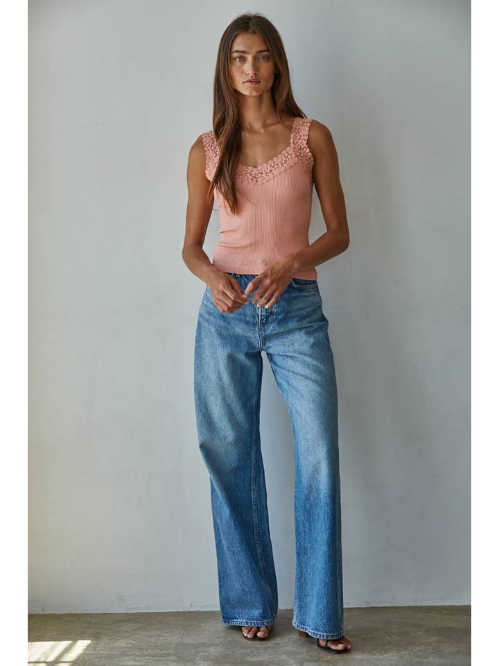 By Together - Wholesale Tank top – Women′s - S1217N | Knit Seamless Ribbed Tank Top with Lace Trim10