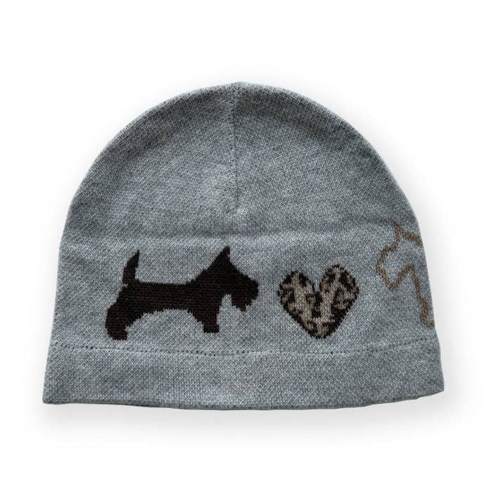 Gray Jacquard Wool Blend Knit Beanie M5A159 for wholesale on Faire0