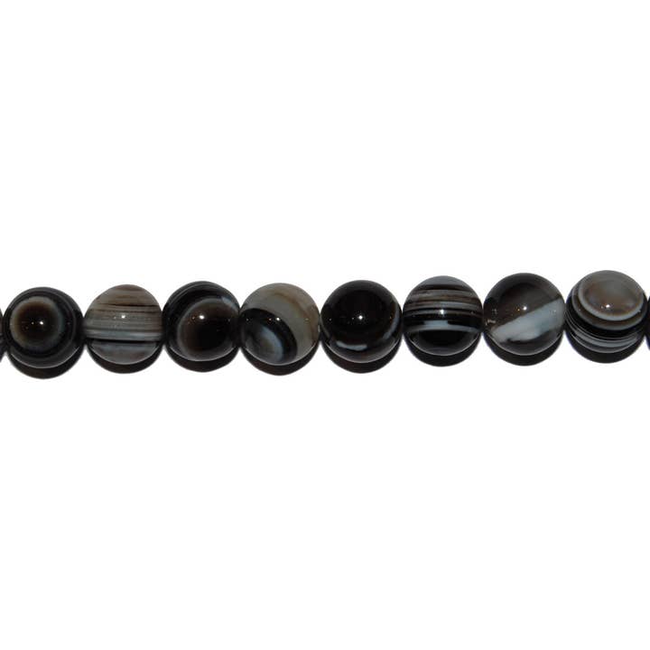 Veined Black Agate Ball for wholesale by Dmineral