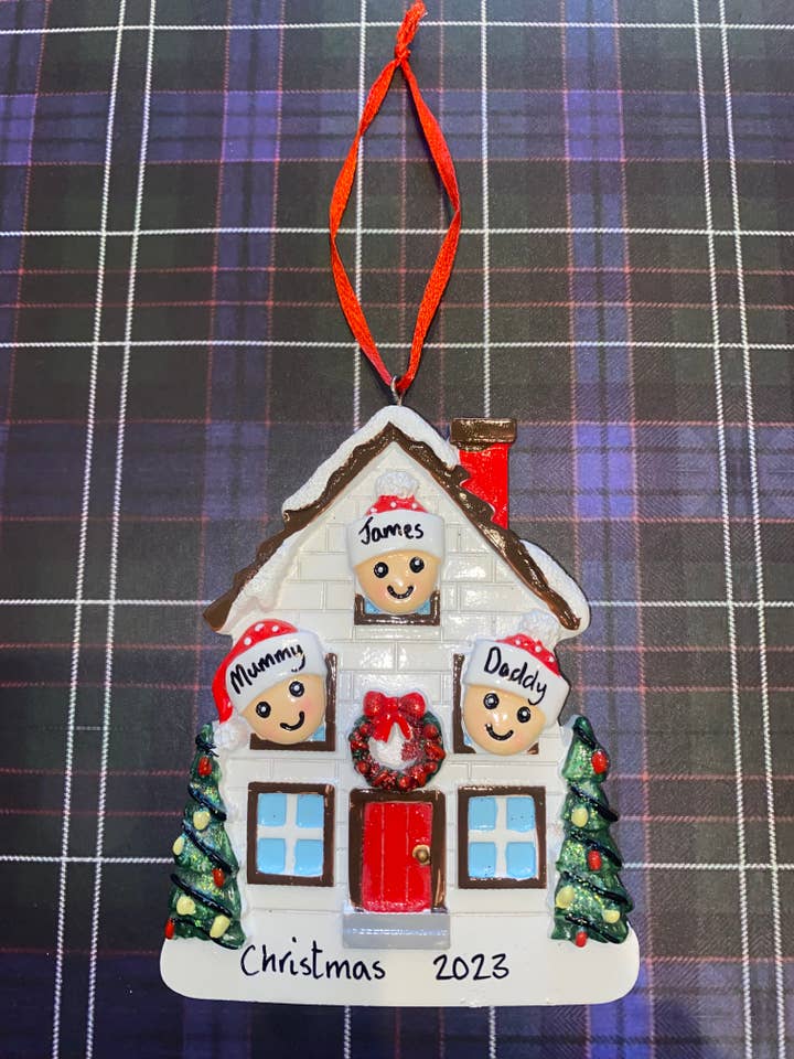 Personalised Tree Decoration - Family of 3 for wholesale by Dekassa