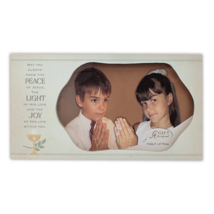 Peace Light Joy Communion Picture Frame for wholesale by Abbey + CA Gift