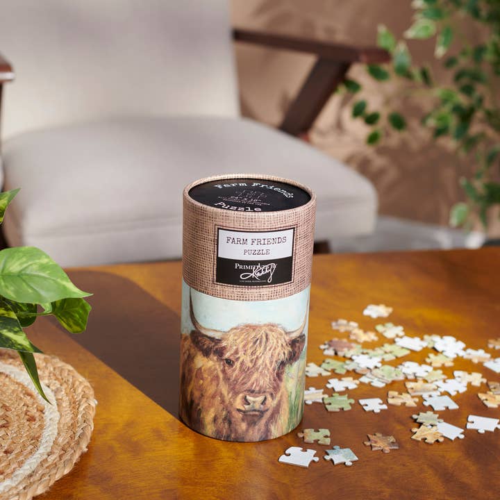 Primitives by Kathy - Wholesale Puzzle - Adult - Highland Cow Puzzle3