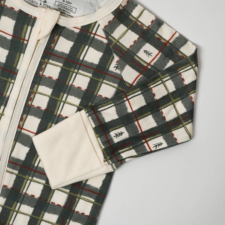 2-Way Zipper Convertible Pajama - Plaid for wholesale by Mady & Max