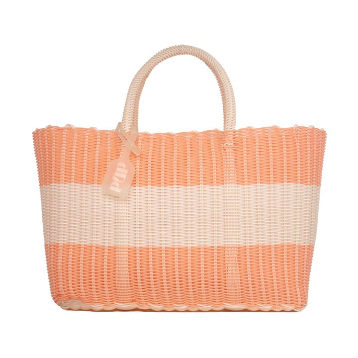 Average basket recycled plastic sailor salmon linen HANDMADE for wholesale by PÜP