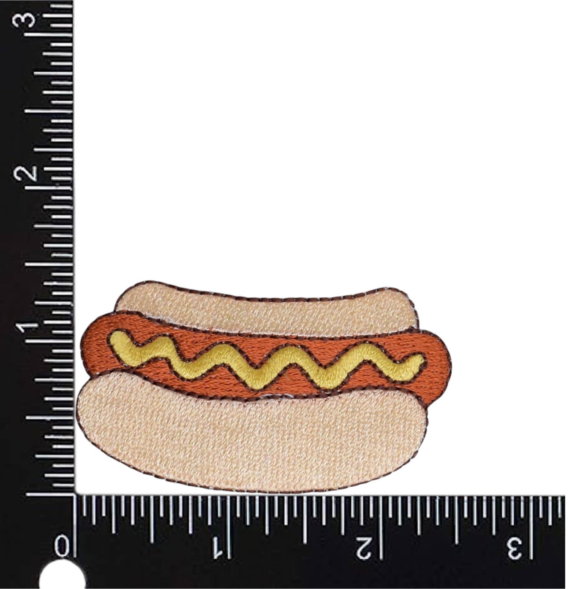 Wholesale Applique - Wholesale Patch - Hot Dog - Bun - Mustard - Picnic Food - Iron on Patch1