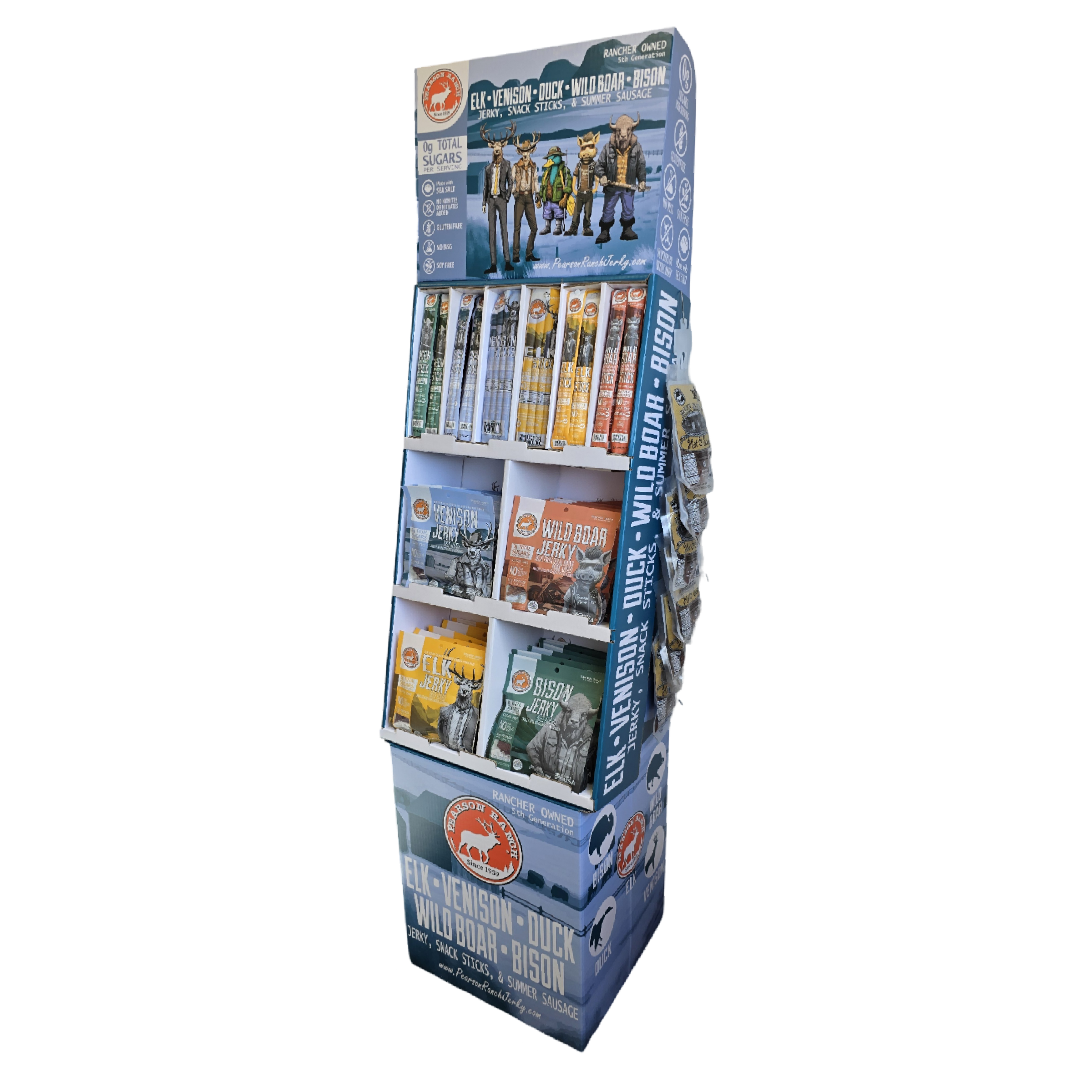 Pearson Ranch Elk & Bison Jerky - Wholesale Retailer Display - Food & Drink - 162 Count POP Display Starter Kit2