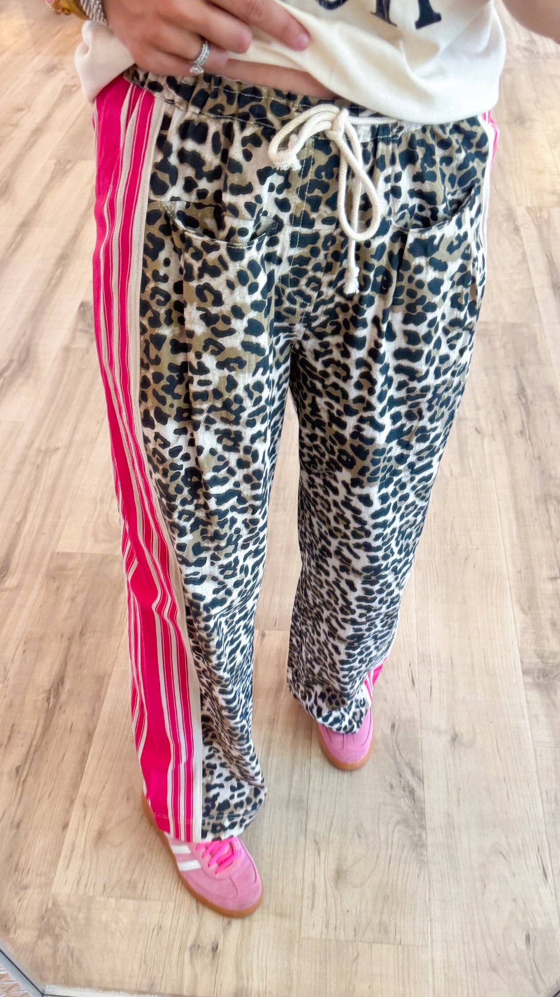 Wild Vintage Leopard Print Patchwork Pants for wholesale on Faire1