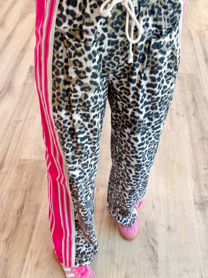 Wild Vintage Leopard Print Patchwork Pants for wholesale on Faire1