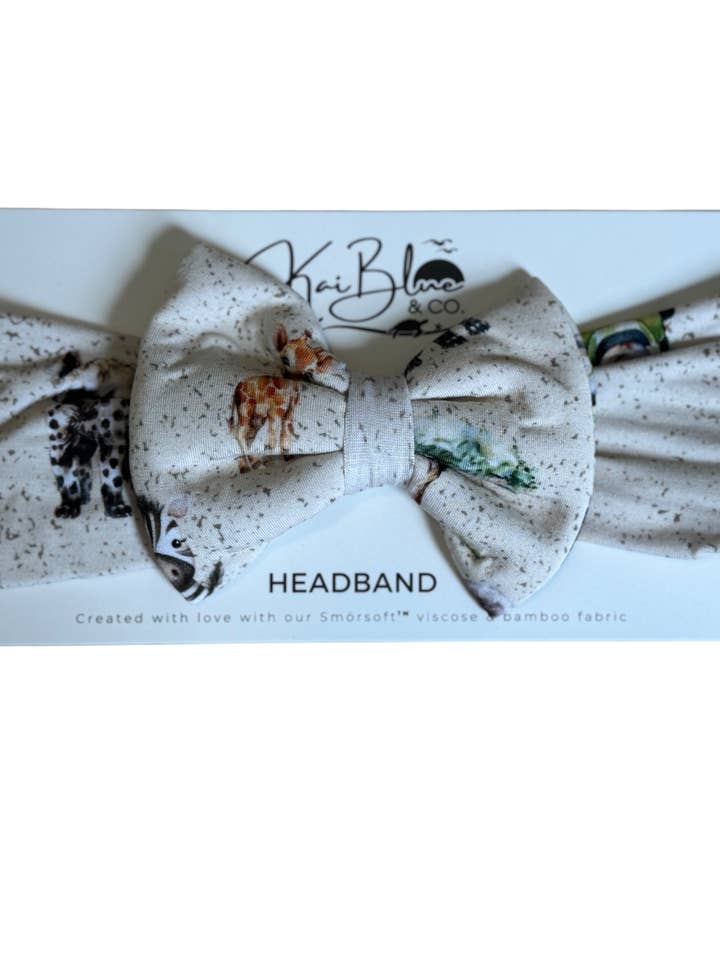 Hoofdband met strik - Wild Things voor wholesale door Kai Blue & Co. LLC