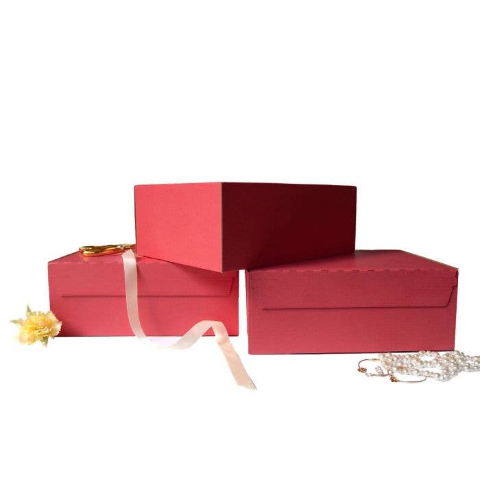 Eleven Fashion - Wholesale Gift Box - 10x8x4 Red Self Seal Folding Decorative Boxes
