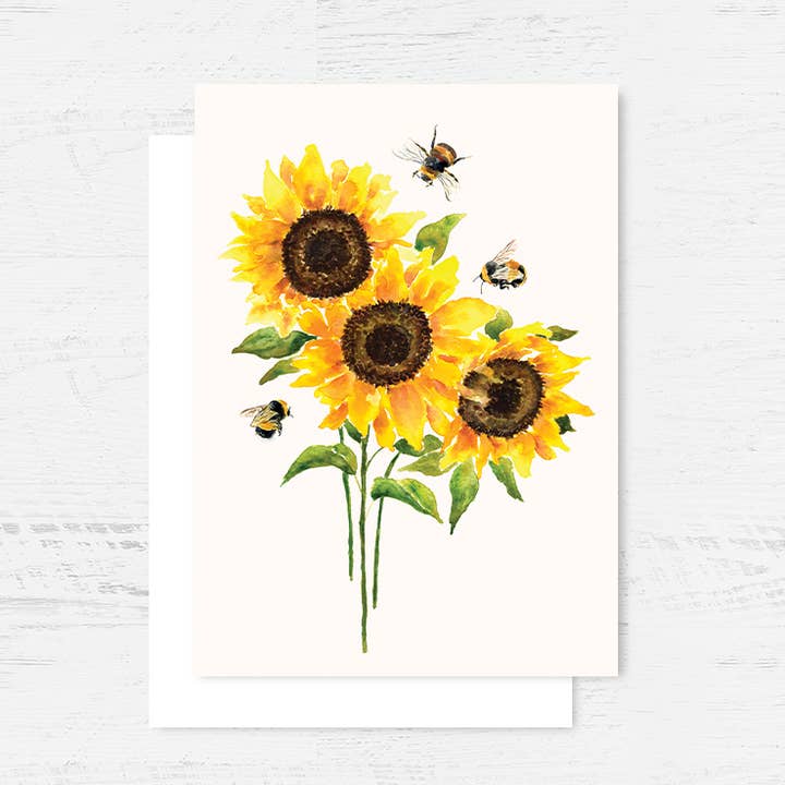 Sunflowers Greeting Card for wholesale by Breezy Bird Studio