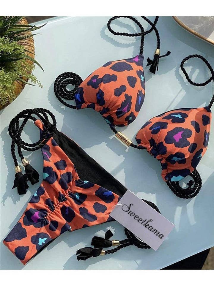 Sweetkama - Wholesale Two Piece Swimsuit - Women's - Ladies String Tie Halter Strap Sexy Bikini Set GY02