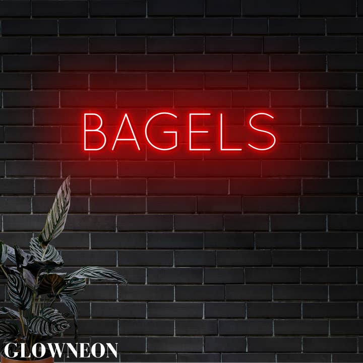 Bagels Led Sign For Open Bagel Bakery Shop Decor, Bagel Sign for wholesale by Glow Neon