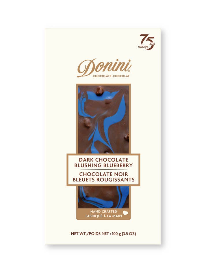 Donini 72% Dark Chocolate Blushing Blueberry for wholesale by Saxon/Donini Chocolates