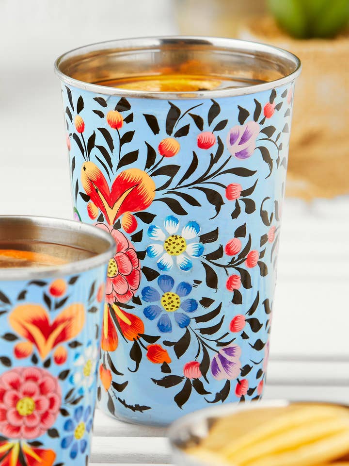 Ketaki Hand Painted Enamel Large Tumbler for wholesale by Namaste