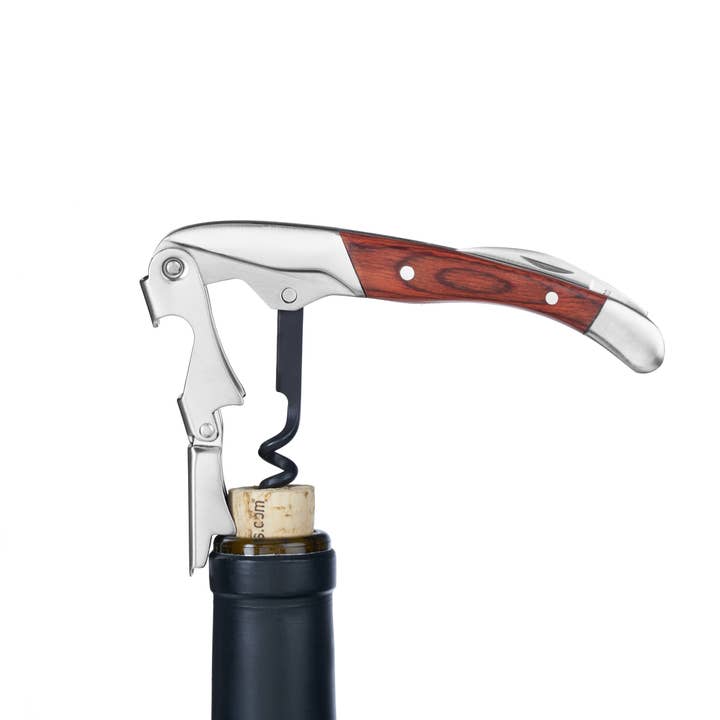 True Brands - Wholesale Bottle/Wine Opener - Spruce Hardwood Handle Double-Hinged Waiter'S Corkscrew3