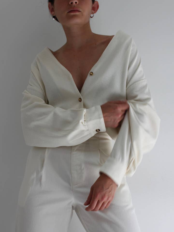 Na Nin – Großhandel Hemd – Damen – Mary Margaret Seidentunika mit Fischgrätenmuster1