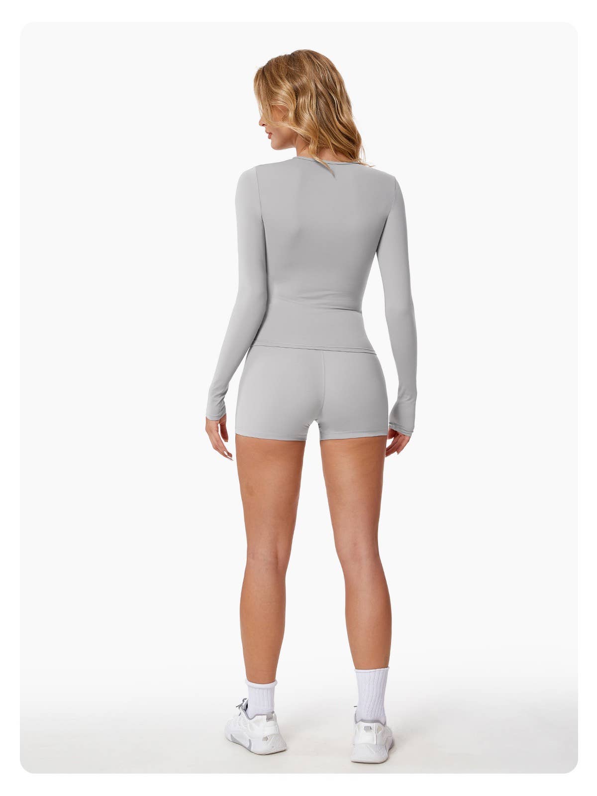 Mantra Active - Wholesale Activewear Set - Women's - Abigail Long Sleeve Top & High Waist Shorts Activewear Set3