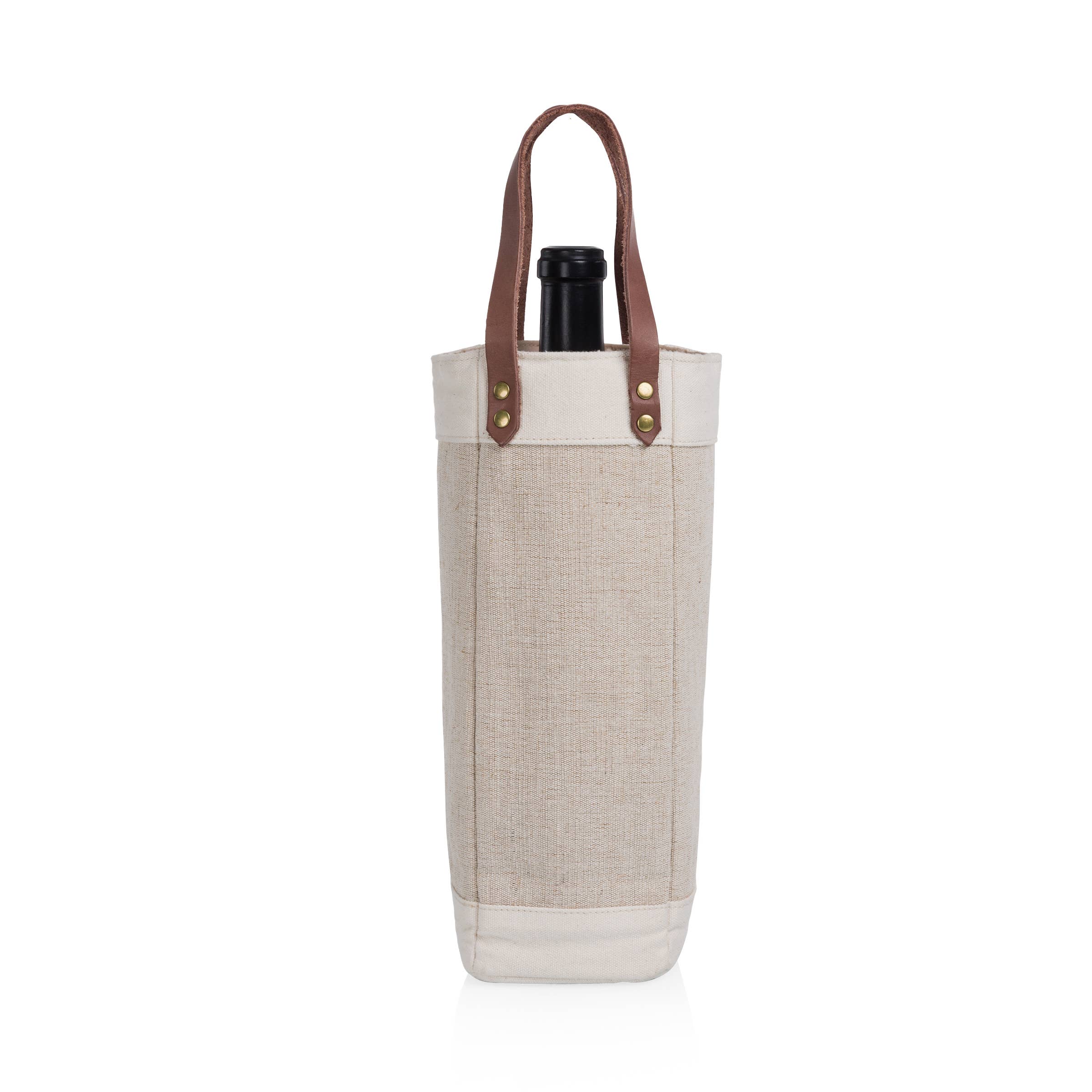 Picnic Time Family of Brands - Wholesale Wine Tote - Pinot Jute Single Bottle Insulated Wine Tote Bag7
