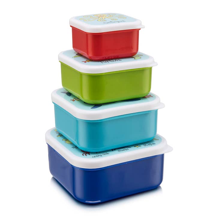 Tyrrell Katz - Wholesale Lunch Bag/Box - Kids - Set of 4 Ocean Snack Boxes for Kids