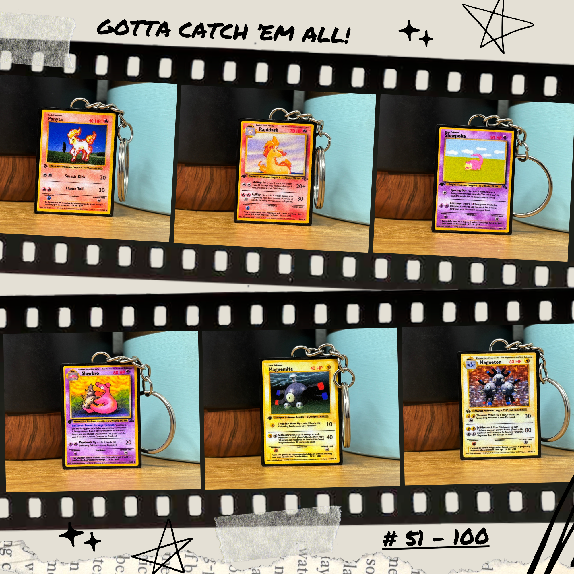 BitsyLabs - Wholesale Keychain - Unisex - Pokemon Card Keychains (51-100)5