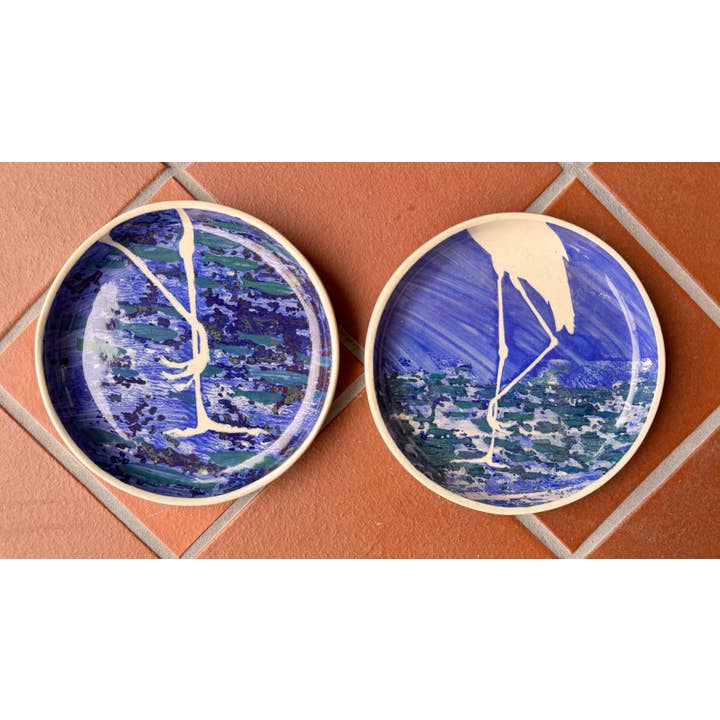 Round Plate 6.5" with Heron Legs for wholesale by Sweet Air Studio