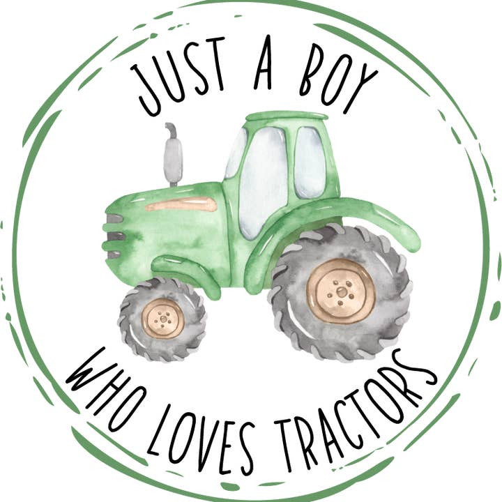 Just a Boy Who Loves Tractors DTF Transfer for wholesale by M2B Designs