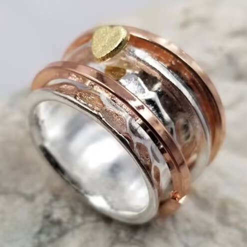 Guldhjärtspinnarring för wholesale av The Pretty Jewellery