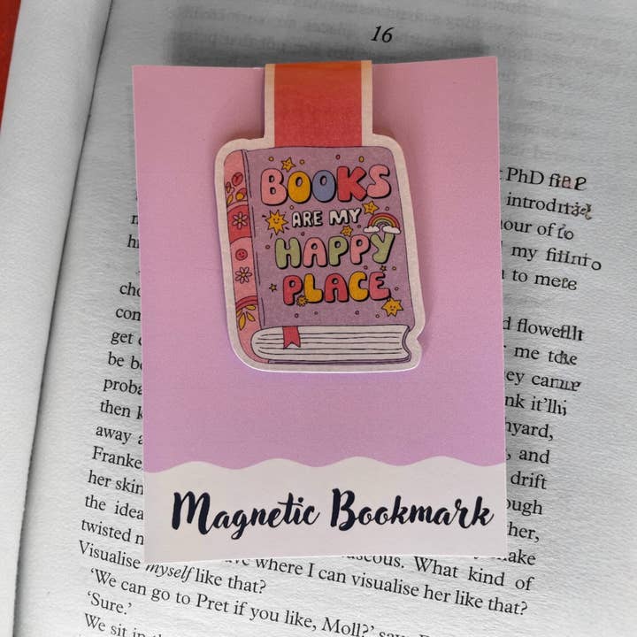 Jolis livres sont mon endroit heureux Marque-page magnétique pour la vente par simply creative