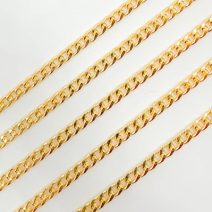 Tresor Jewelry Inc. – Engroshandel Led/kæde halskæde – 64HRGF. 14k Guld Fyldt Flad Stram Curb Kæde
