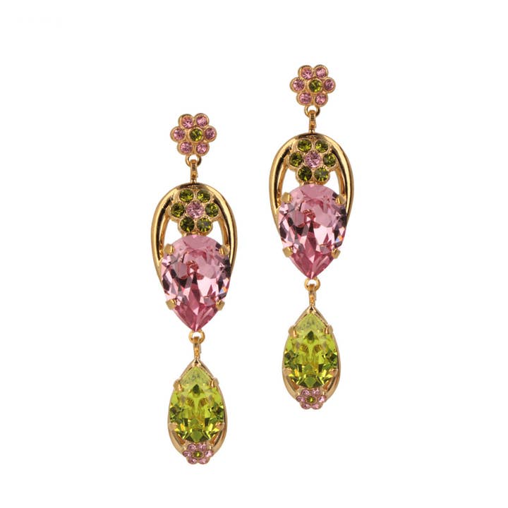 Pendientes rosados misteriosos, dorados, hechos a mano para venta al por mayor de OTAZU