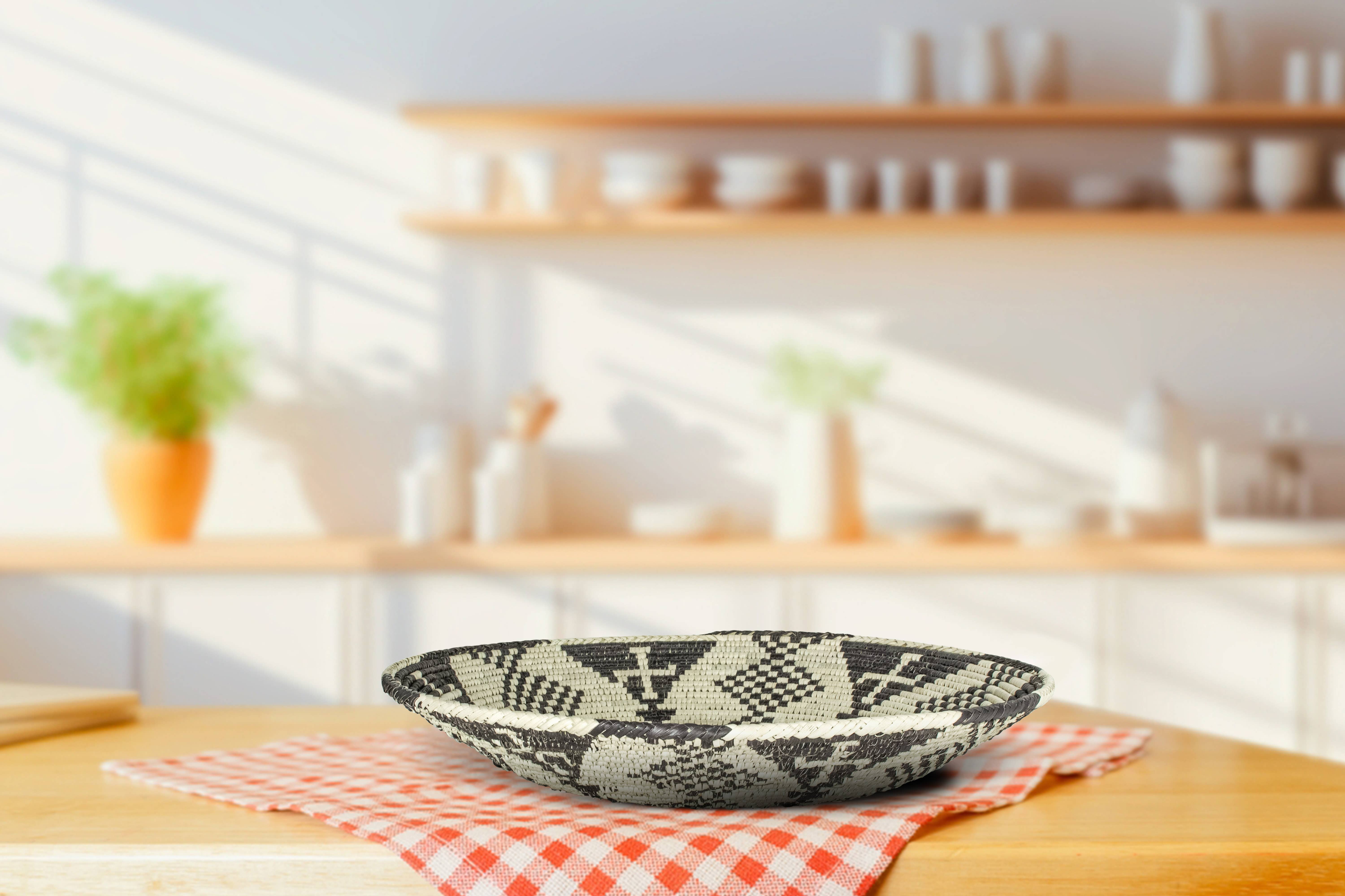 ArtisanalEmporiumLLC - Wholesale Wall Accent - 14" Handwoven Zulu Bowl for Wall Basket Decor3