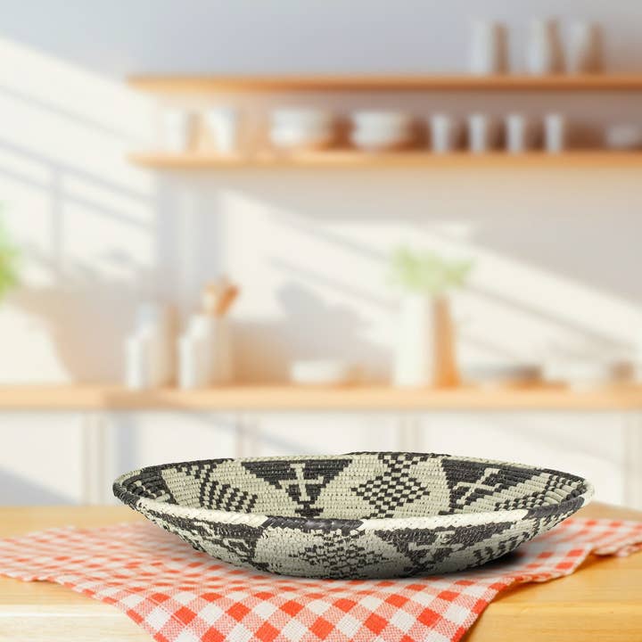 ArtisanalEmporiumLLC - Wholesale Wall Accent - 14" Handwoven Zulu Bowl for Wall Basket Decor3