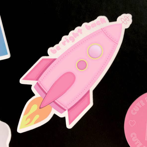 BRB Rocket Ship Sticker for wholesale by LittleMagicPrints